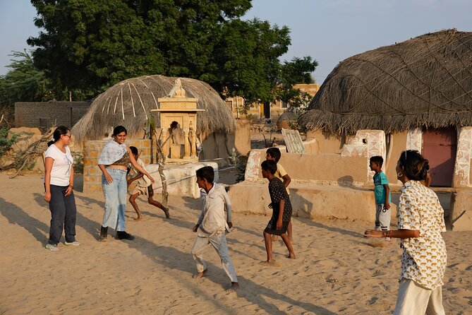 Experience Authentic Desert Villages & Sunset Camel Safari - Sunset on the dunes near Jaisalmer
