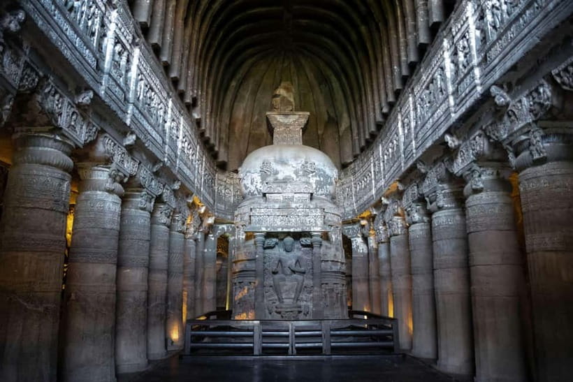 From Aurangabad: Ajanta & Ellora Day Tour with All Inclusion - Ajanta Caves: paintings, shrines, and careful walking