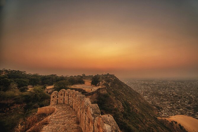 Private Jaipur Night Tour with Nahargarh Sunset Views - Albert Hall Museum glows yellow after dark