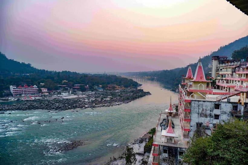 Rishikesh Spiritual Evening Tour with Sacred Ganga Aarti - Ram Jhula Ganga Ghat after sunset